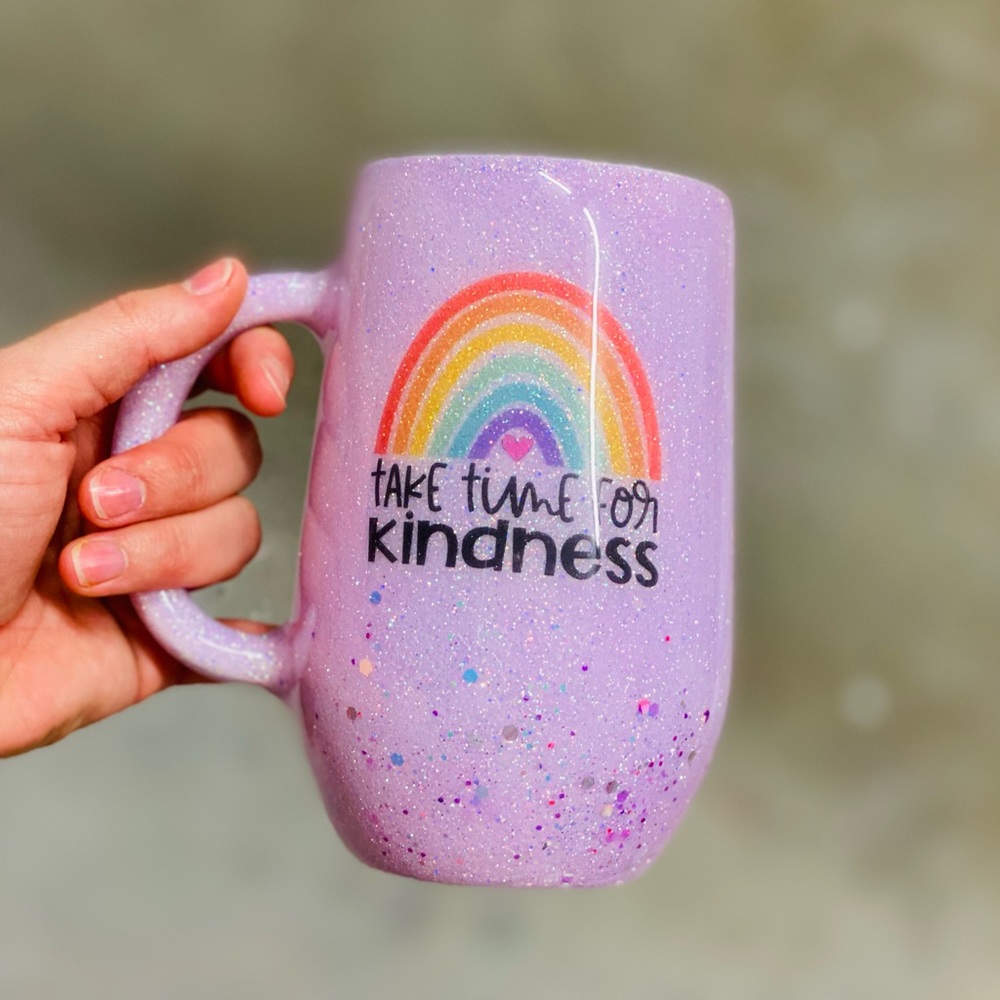 16 oz glitter tumbler